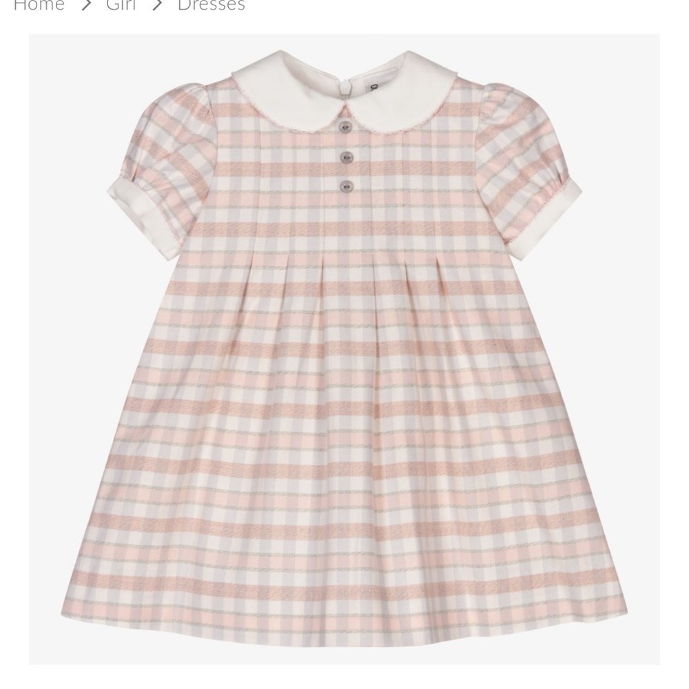 Sarah Louise Toddler English Pink and Ivory Check Dress Size 18 months